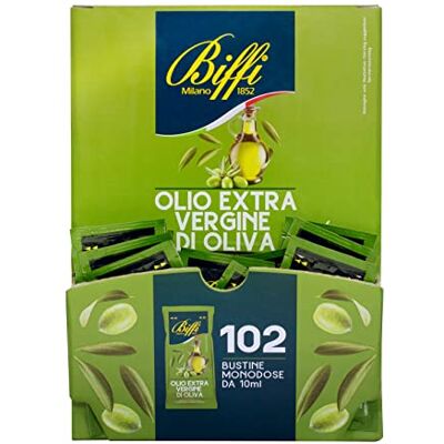 Biffi Olio Extra Vergine di Oliva Monodose, 102 Bustine Monoporzione da 10ml Biffi Olio Extra Vergine di Oliva Monodose, 102 Bustine Monoporzione da 10ml