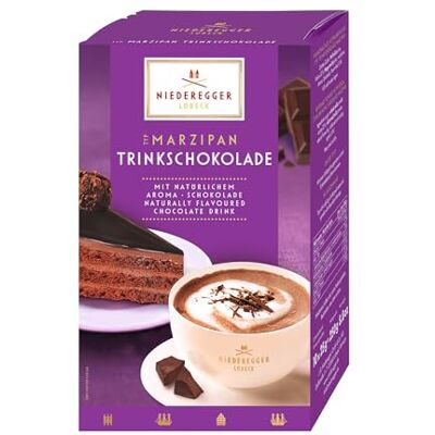 Niederegger Cioccolata da Bere Tipo Marzapane, Polvere per Bevanda, 10 Buste da una Porzione da 25g, 250g Niederegger Cioccolata da Bere Tipo Marzapane, Polvere per Bevanda, 10 Buste da una Porzione da 25g, 250g