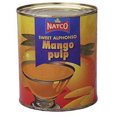 Natco Alphonso Polpa di mango (dolce), 850 g, confezione da 4 Natco Alphonso Polpa di mango (dolce), 850 g, confezione da 4
