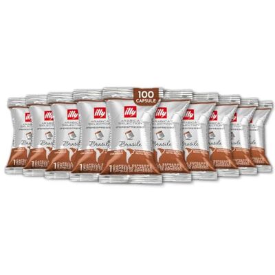 illy , Caffè in Capsule Iperespresso Arabica Selection Brasile, 100% Arabica con Note di Caramello e Frutta Secca, Gusto Intenso, Confezione da 100 Capsule Monodose illy , Caffè in Capsule Iperespresso Arabica Selection Brasile, 100% Arabica con Note di Caramello e Frutta Secca, Gusto Intenso, Confezione da 100 Capsule Monodose