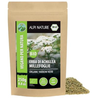 Alpi Nature Achillea Millefoglie Tisana BIO 250g, Erba di Achillea Millefoglie bio Secca e Tagliata Alpi Nature Achillea Millefoglie Tisana BIO 250g, Erba di Achillea Millefoglie bio Secca e Tagliata