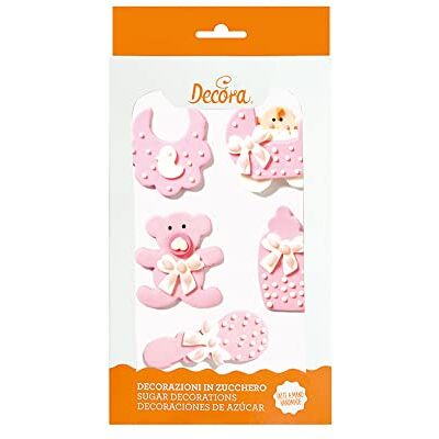 Decora zioni Di Zucchero Baby Nursery, Rosa 1 Confezioni Da 5 Unità Decora zioni Di Zucchero Baby Nursery, Rosa 1 Confezioni Da 5 Unità
