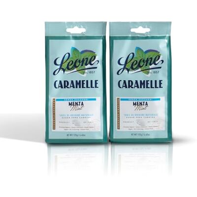 Pastiglie Leone Leone dal 1857 Caramelle Senza Zucchero Menta Gusto Menta Senza Glutine e Vegane 2 Sacchetti Caramelle Dure da 125g (2 x 125g) Pastiglie Leone Leone dal 1857 Caramelle Senza Zucchero Menta Gusto Menta Senza Glutine e Vegane 2 Sacchetti Caramelle Dure da 125g (2 x 125g)