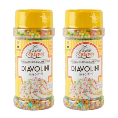 Confetti Crispo GR 200 DIAVOLINI ASSORTITI PER PASTICCERIA E CAKE DESIGN SFERE DI ZUCCHERO COLORORATE PER DECORAZIONE TORTE E PASTE Confetti Crispo GR 200 DIAVOLINI ASSORTITI PER PASTICCERIA E CAKE DESIGN SFERE DI ZUCCHERO COLORORATE PER DECORAZIONE TORTE E PASTE