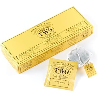 TWG Tea Moon & Sky Selection 3 Varietà Miscele di Tè Esclusive 15 Bustine di Tè in Cotone Cucite a Mano Set Regalo TWG Tea Moon & Sky Selection 3 Varietà Miscele di Tè Esclusive 15 Bustine di Tè in Cotone Cucite a Mano Set Regalo