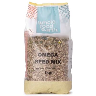 Wholefood Earth Omega Seed Mix Senza OGM Vegan Senza Latticini Senza Zucchero Aggiunto, 1 kg Wholefood Earth Omega Seed Mix Senza OGM Vegan Senza Latticini Senza Zucchero Aggiunto, 1 kg