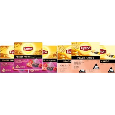 Lipton Discovery Collection Frutti Rossi, 3 confezioni, 20 filtri per confezione + Pesca e Mango 3 confezioni, 20 filtri per confezione Lipton Discovery Collection Frutti Rossi, 3 confezioni, 20 filtri per confezione + Pesca e Mango 3 confezioni, 20 filtri per confezione