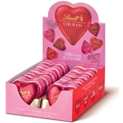 Lindt Cuori di Finissimo Cioccolato al Latte Coeur Fin Espositore 40 pz da 24 g Lindt Cuori di Finissimo Cioccolato al Latte Coeur Fin Espositore 40 pz da 24 g