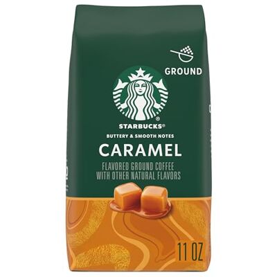 Starbucks Caffè macinato aromatizzato al caramello 311,8 g Caffè macinato 100% Arabica; aroma caramello naturale; 1 sacchetto, 11 once Starbucks Caffè macinato aromatizzato al caramello 311,8 g Caffè macinato 100% Arabica; aroma caramello naturale; 1 sacchetto, 11 once