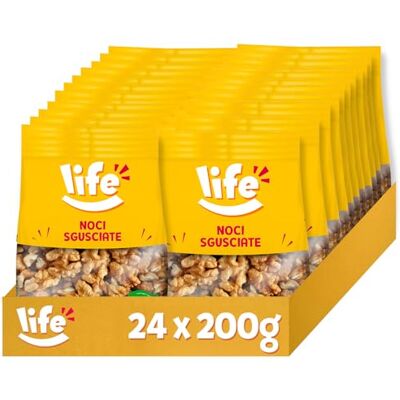 Life Noci Sgusciate Frutta Secca, Snack in Pratico Sacchetto, Vegano 100% Naturale, Formato Convenienza 24 x 200g Life Noci Sgusciate Frutta Secca, Snack in Pratico Sacchetto, Vegano 100% Naturale, Formato Convenienza 24 x 200g