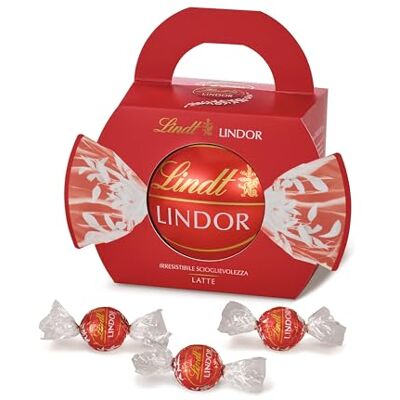 Lindt LINDOR Maxi LINDOR Cioccolato al Latte, Confezione regalo cioccolatini 200 g Lindt LINDOR Maxi LINDOR Cioccolato al Latte, Confezione regalo cioccolatini 200 g