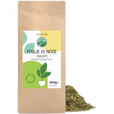 Alpi Nature Foglie di Noce 250g, Foglie di Noce Essiccate e Tagliate, Tè Sfuso Alpi Nature Foglie di Noce 250g, Foglie di Noce Essiccate e Tagliate, Tè Sfuso