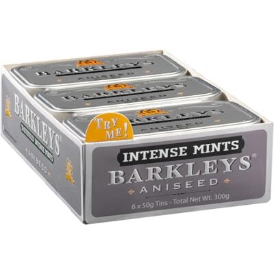 BARKLEYS Classic Mints Aniseed, 6 tins, 6-pack= 6 tins of 50g BARKLEYS Classic Mints Aniseed, 6 tins, 6-pack= 6 tins of 50g