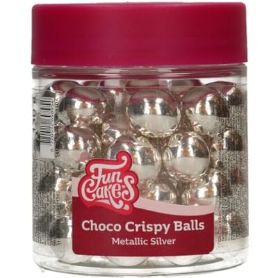 FunCakes Choco Crispy Balls Metallic Argent Perles di Cioccolato, Ottime per decorare torte, cupcake, biscotti, crostate e molto altro Decorazione per torte 60g FunCakes Choco Crispy Balls Metallic Argent Perles di Cioccolato, Ottime per decorare torte, cupcake, biscotti, crostate e molto altro Decorazione per torte 60g