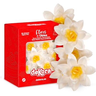 dekora – Fiori commestibili per torte – 10 margherite in cialda, 7 cm – Senza zucchero, glutine e lattosio – Decorazioni commestibili per Cupcake, Matrimonio, Compleanno, Battesimo dekora – Fiori commestibili per torte – 10 margherite in cialda, 7 cm – Senza zucchero, glutine e lattosio – Decorazioni commestibili per Cupcake, Matrimonio, Compleanno, Battesimo