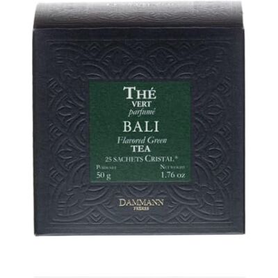 Dammann Frères Luxe Intense Bali Green Tea profumato con frutta esotica Tè verde aromatizzato (25 bustine di cristallo, 50g) Dammann Frères Luxe Intense Bali Green Tea profumato con frutta esotica Tè verde aromatizzato (25 bustine di cristallo, 50g)