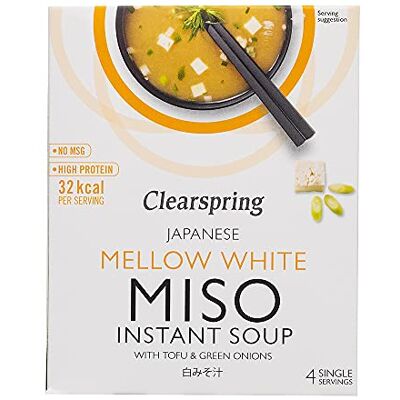Clearspring Mellow White Instant Miso Zuppa con Tofu, 40 g Clearspring Mellow White Instant Miso Zuppa con Tofu, 40 g