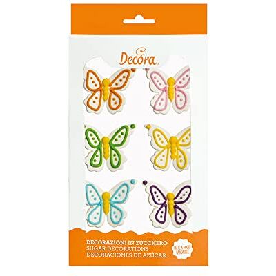 Decora zioni Di Zucchero Farfalle, Confezione Da 6 Unità Decora zioni Di Zucchero Farfalle, Confezione Da 6 Unità