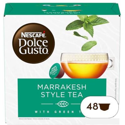 Nescafé Dolce Gusto Marrakesh Style Tea Tè Verde Aromatizzato alla Menta, 3 Confezioni da 16 Capsule (48 Capsule Compatibili ) Nescafé Dolce Gusto Marrakesh Style Tea Tè Verde Aromatizzato alla Menta, 3 Confezioni da 16 Capsule (48 Capsule Compatibili )