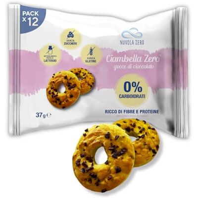 Nuvolazero Nuvola Zero Ciambella Zero, Snack Proteici Senza Zucchero, Dolci Senza Glutine e Lattosio, Zero Carboidrati, Con Gocce di Cioccolato, Confezione da 12pz. Made in Italy. Nuvolazero Nuvola Zero Ciambella Zero, Snack Proteici Senza Zucchero, Dolci Senza Glutine e Lattosio, Zero Carboidrati, Con Gocce di Cioccolato, Confezione da 12pz. Made in Italy.