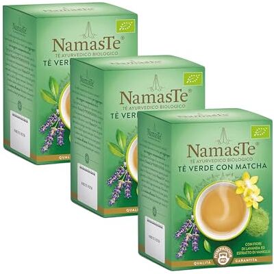 Pompadour NamasTe, Tè Verde Biologico con Matcha in Granuli, 45 Filtri (3 Confezioni da 15 Filtri), Senza Lattosio, Senza Glutine e Allergeni, Vegan Pompadour NamasTe, Tè Verde Biologico con Matcha in Granuli, 45 Filtri (3 Confezioni da 15 Filtri), Senza Lattosio, Senza Glutine e Allergeni, Vegan