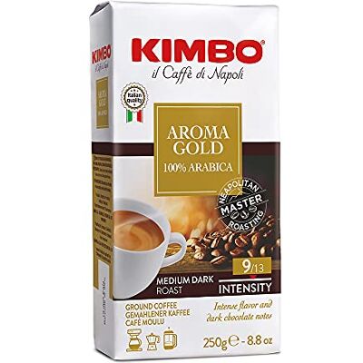 Kimbo 2 Packs Aroma Gold Ground Coffee x 8.8oz/250g by Kimbo 2 Packs Aroma Gold Ground Coffee x 8.8oz/250g by