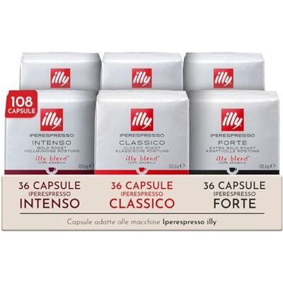 illy , Capsule Iperespresso Mix Blend Home, 108 Capsule Totali illy , Capsule Iperespresso Mix Blend Home, 108 Capsule Totali