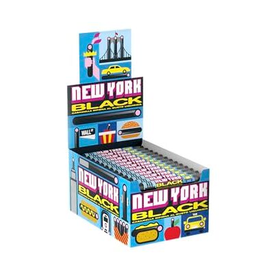 Gelco New York Black, Caramelle Gommose Ripiene, Gusto Liquirizia, Confenzione da 150 Bastoncini di Liquirizia Monoporzione, Incartati Singolarmente da Condividere, per Feste e Compleanni Bambini Gelco New York Black, Caramelle Gommose Ripiene, Gusto Liquirizia, Confenzione da 150 Bastoncini di Liquirizia Monoporzione, Incartati Singolarmente da Condividere, per Feste e Compleanni Bambini