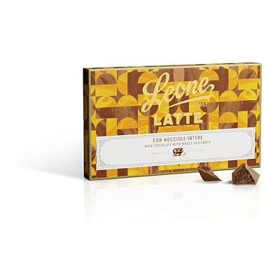 Pastiglie Leone Leone dal 1857 Blocco Cioccolato Latte e Nocciole Tavoletta Artigianale Senza Glutine Astuccio 750g Pastiglie Leone Leone dal 1857 Blocco Cioccolato Latte e Nocciole Tavoletta Artigianale Senza Glutine Astuccio 750g