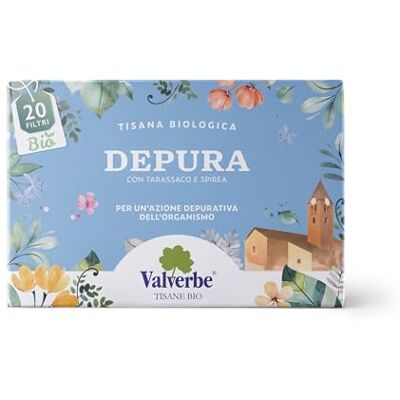 VALVERBE Tisana Depura Biologico 20 Filtri Pacco da 6 180 g VALVERBE Tisana Depura Biologico 20 Filtri Pacco da 6 180 g