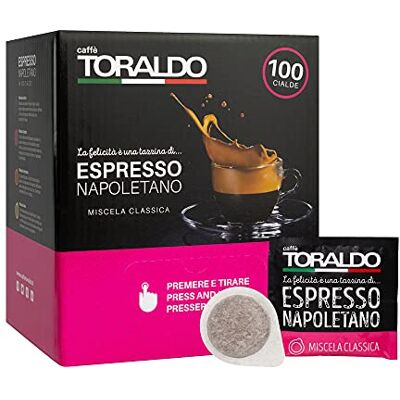 caffè toraldo - Cialde Ese 44mm per macchina caffe a cialda Miscela Classica Box da 100 Cialde da 7g macinato fresco caffè toraldo - Cialde Ese 44mm per macchina caffe a cialda Miscela Classica Box da 100 Cialde da 7g macinato fresco