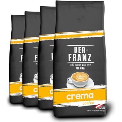 Der-Franz Crema caffè, chicchi interi, 4 x 1000 g Der-Franz Crema caffè, chicchi interi, 4 x 1000 g