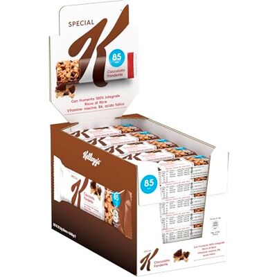 Kellogg's Special K Barretta Gusto Cioccolato Fondente Croccanti Fiocchi Multicereali con Deliziosi Riccioli di Cioccolato Display di 30 Confezioni da 21.5g (30 x 21.5g) Kellogg's Special K Barretta Gusto Cioccolato Fondente Croccanti Fiocchi Multicereali con Deliziosi Riccioli di Cioccolato Display di 30 Confezioni da 21.5g (30 x 21.5g)