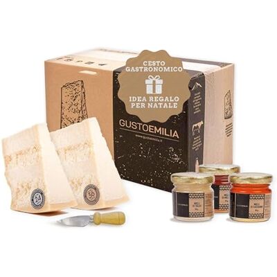 Gustoemilia Cesto Gourmet con Parmigiano Reggiano Stagionato e Miele di Castagno, Tiglio e Melata – Perfetto come Regalo di Eccellenza Italiana per Ogni Occasione Gustoemilia Cesto Gourmet con Parmigiano Reggiano Stagionato e Miele di Castagno, Tiglio e Melata – Perfetto come Regalo di Eccellenza Italiana per Ogni Occasione