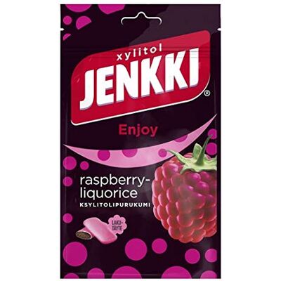 Cloetta Jenkki Xylitol Raspberry Gomma da masticare 1 pacco of 100g Cloetta Jenkki Xylitol Raspberry Gomma da masticare 1 pacco of 100g