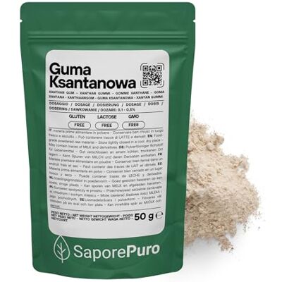 SaporePuro Xantano in polvere 50 gr Ideale per Gelati, salse, topping, Sorbetti, gel, impasti pizza, mixologi, cucina molecolare Puro 100% SaporePuro Xantano in polvere 50 gr Ideale per Gelati, salse, topping, Sorbetti, gel, impasti pizza, mixologi, cucina molecolare Puro 100%