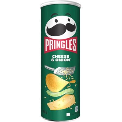 Pringles Formaggio e cipolla Crisps Chips aromatizzate al formaggio e cipolla formaggio e cipolla Peso totale 165 g Pringles Formaggio e cipolla Crisps Chips aromatizzate al formaggio e cipolla formaggio e cipolla Peso totale 165 g