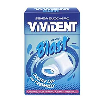 Perfetti Van Melle Vivident Blast Ice Mint pezzi 10 Astucci Chewing Gum Senza Zucchero ripieno con cuore liquido Menta Glaciale Perfetti Van Melle Vivident Blast Ice Mint pezzi 10 Astucci Chewing Gum Senza Zucchero ripieno con cuore liquido Menta Glaciale