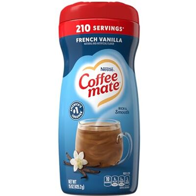 Coffee Mate French Vanilla Flavoured Non Dairy Creamer Powder For Warm and Rich Taste, Lattosio & Gluten Free, For 210 Servings (15 Oz) Coffee Mate French Vanilla Flavoured Non Dairy Creamer Powder For Warm and Rich Taste, Lattosio & Gluten Free, For 210 Servings (15 Oz)