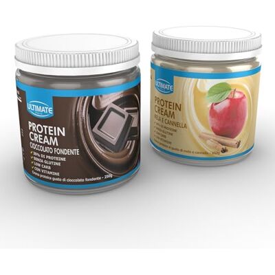 ULTIMATE ITALIA 2 protein cream gusti misti (1 cioccolato fondente + 1 mela e cannella) Senza Glutine Low Carb 2x250 g ULTIMATE ITALIA 2 protein cream gusti misti (1 cioccolato fondente + 1 mela e cannella) Senza Glutine Low Carb 2x250 g