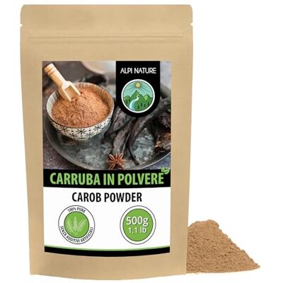 Alpi Nature Farina di Carrube 500g, Baccelli di Carruba Macinati, Dolcificante Naturale per Pasticceria Alpi Nature Farina di Carrube 500g, Baccelli di Carruba Macinati, Dolcificante Naturale per Pasticceria
