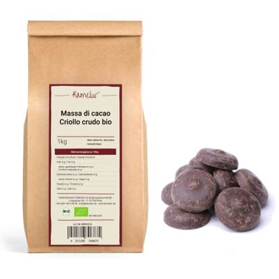 Kamelur Massa Di Cacao BIO Da Fave Di Cacao Criollo Alimento Crudo Pasta Di Cacao Biologica, Vegana E Senza Additivi Confezione Che Rispetta L'Ambiente 1 Kg (Confezione Da 1) Kamelur Massa Di Cacao BIO Da Fave Di Cacao Criollo Alimento Crudo Pasta Di Cacao Biologica, Vegana E Senza Additivi Confezione Che Rispetta L'Ambiente 1 Kg (Confezione Da 1)