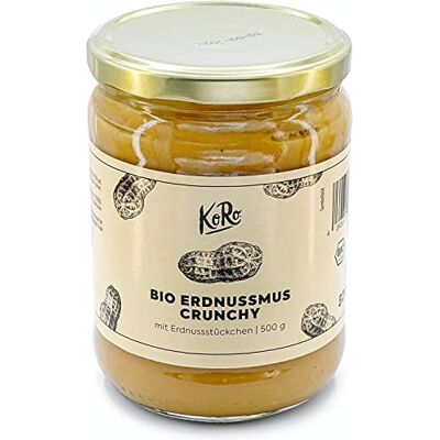 KoRo Crema di arachidi crunchy bio 500 g burro croccante biologico, 100% senza zucchero e olio, crema proteica senza glutine KoRo Crema di arachidi crunchy bio 500 g burro croccante biologico, 100% senza zucchero e olio, crema proteica senza glutine