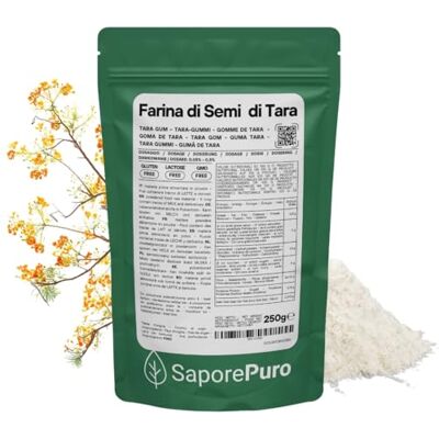 SaporePuro FARINA DI SEMI DI TARA 250 gr Ideale per Gelati e Sorbetti Pura 100% Gomma di Tara SaporePuro FARINA DI SEMI DI TARA 250 gr Ideale per Gelati e Sorbetti Pura 100% Gomma di Tara