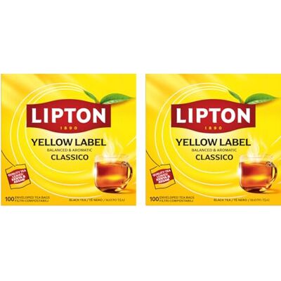 Lipton , Tè Nero Classico, Con Ingredienti 100% Naturali, Gusto Intenso ed equilibrato, ottimo per Tutte le Occasioni, Yellow Label, Confezione di Carta, Filtri Compostabili, 200 Filtri Tè Nero 1 Lipton , Tè Nero Classico, Con Ingredienti 100% Naturali, Gusto Intenso ed equilibrato, ottimo per Tutte le Occasioni, Yellow Label, Confezione di Carta, Filtri Compostabili, 200 Filtri Tè Nero 1