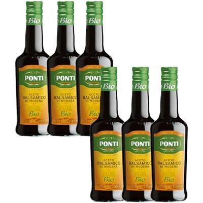 Ponti , Aceto Balsamico di Modena I.G.P. Bio, Aceto Biologico dal Profumo Intenso e Fragrante, Sapore Equilibrato, Ideale per Cani Rosse Curde e Cotte, 100% Made in Italy, Set 6 bottiglie da 500 ml Ponti , Aceto Balsamico di Modena I.G.P. Bio, Aceto Biologico dal Profumo Intenso e Fragrante, Sapore Equilibrato, Ideale per Cani Rosse Curde e Cotte, 100% Made in Italy, Set 6 bottiglie da 500 ml