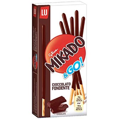 Idea Mikado & Go Bastoncini di Biscotto con Cioccolato Fondente 39 g Confezione da 12 Idea Mikado & Go Bastoncini di Biscotto con Cioccolato Fondente 39 g Confezione da 12