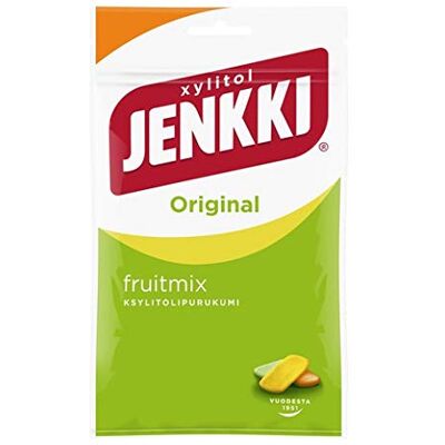Cloetta Jenkki Xylitol Fruit mix Gomma da masticare 1 pacco of 100g Cloetta Jenkki Xylitol Fruit mix Gomma da masticare 1 pacco of 100g