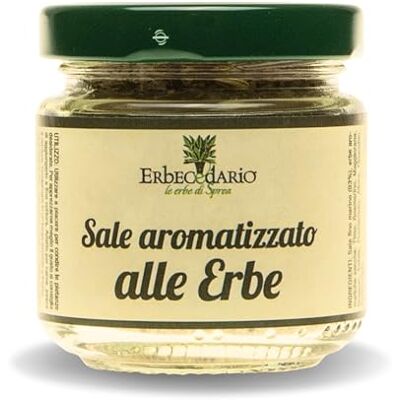 Erbecedario Sale aromatizzato con 9 erbe Aromatiche, Sale fino artigianale Gustoso e Speziato Ideale per Salare e Insaporire le pietanze, Sale marino da cucina senza aromi artificiali 100gr Erbecedario Sale aromatizzato con 9 erbe Aromatiche, Sale fino artigianale Gustoso e Speziato Ideale per Salare e Insaporire le pietanze, Sale marino da cucina senza aromi artificiali 100gr