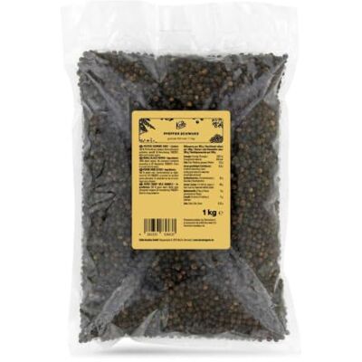 KoRo Pepe nero in grani 1 kg versatile maxi confezione in grani interi da macinare o da usare in chicchi interi KoRo Pepe nero in grani 1 kg versatile maxi confezione in grani interi da macinare o da usare in chicchi interi